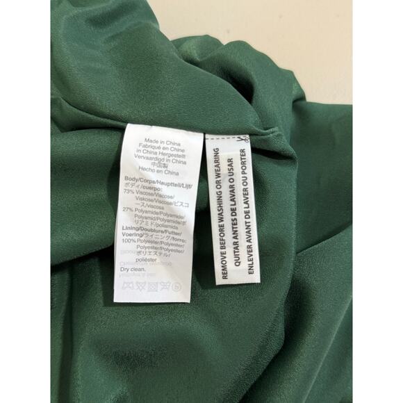 NWT Velvet Pull-On Midi Skirt Green Side Slits Elastic Waist Sz M Holiday Party - Picture 8 of 8